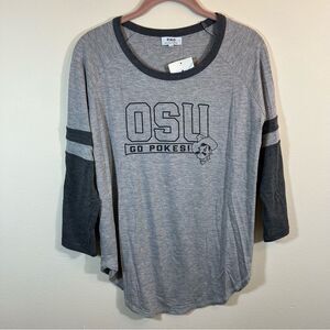 Piko Women’s Gray Oklahoma OSU Pokes Bamboo Top Medium NWT